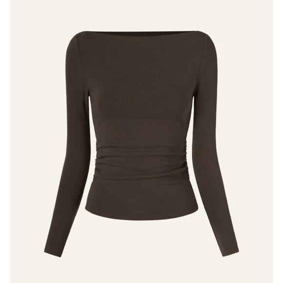 OGL Eco-Mousse® Modern Side Ruched Boatneck Brami Top - Picture 1 of 5